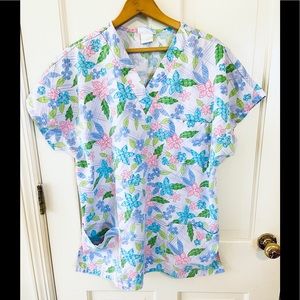 🌸Vintage 90s nursing healthcare floral scrub top